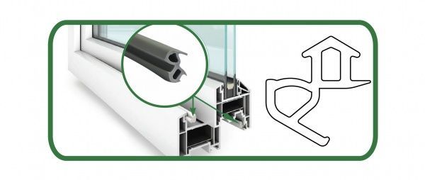 Уплотнитель для оконных систем и дверей фигурный Киевгума №5 12 м серый 