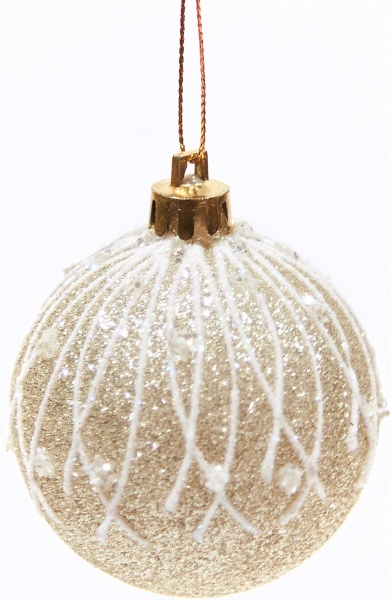 Шар новогодний Искра 80 мм золотистый 6599