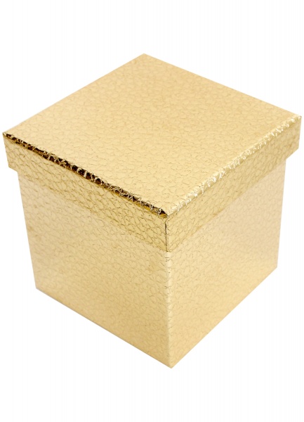 Коробка подарочная квадратная кожа золотая 22.5х22.5см 4110