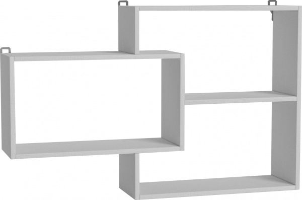 Полка декоративная Luxe Studio Байт ЕЦ-2 1042x662x220 мм белое дерево 