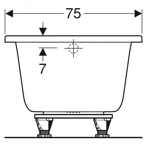 Ванна акриловая Geberit Selnova Square 554.385.01.1 170х75 см 