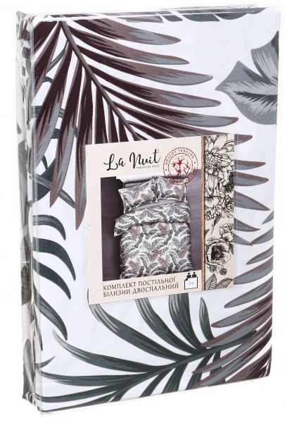 Комплект постельного белья Marburg 2 белый с принтом La Nuit (без простыни) 