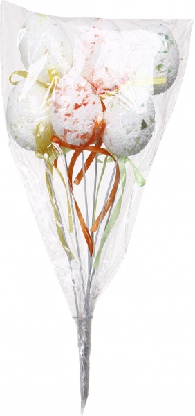 Декорація Яйця на паличці 19 см набір з 6 шт