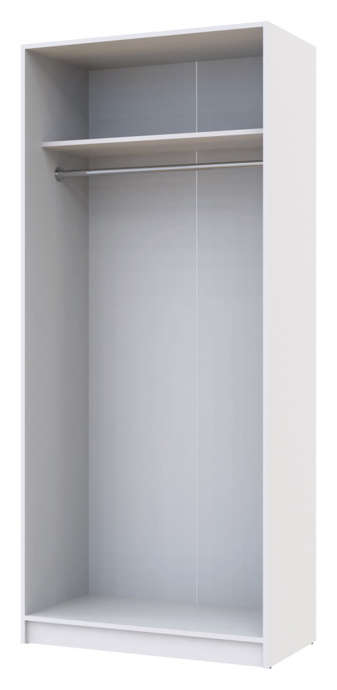 Шафа для одягу Doros Промо 2 ДСП 2040х900х480 мм білий / білий