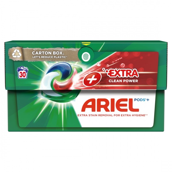 Капсули для машинного прання Ariel PODS All-in-1 + Сила Екстраочищення 30 шт. 