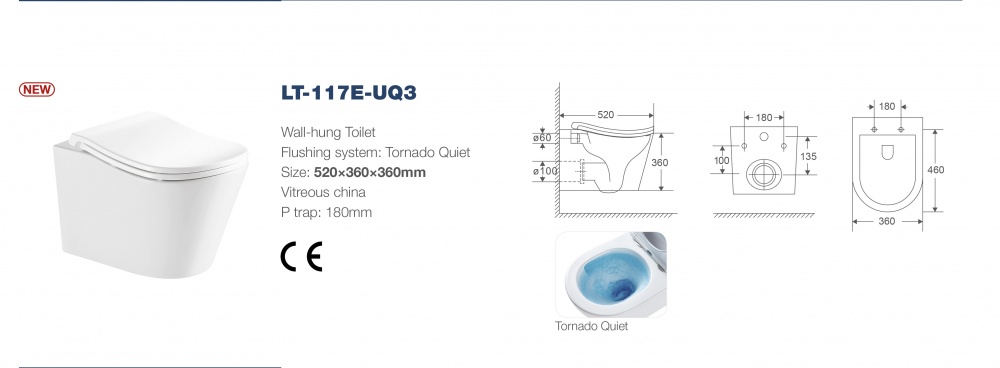 Унитаз подвесной Water House Urban Flow Luxe tornado с сиденьем Duroplast soft-close