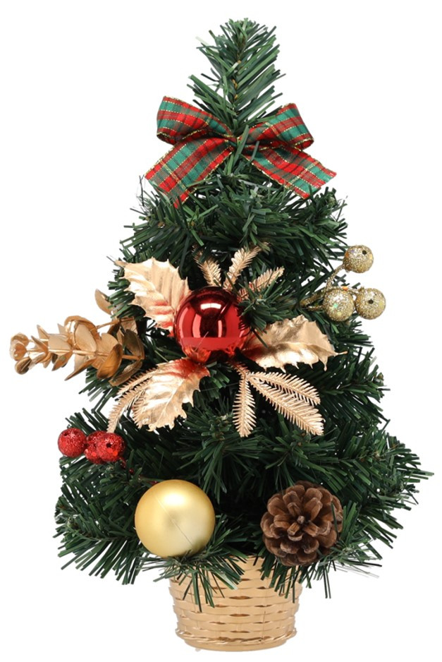 Искусственная елка 30 см ANT2323 красно-золотой Тайм Еко