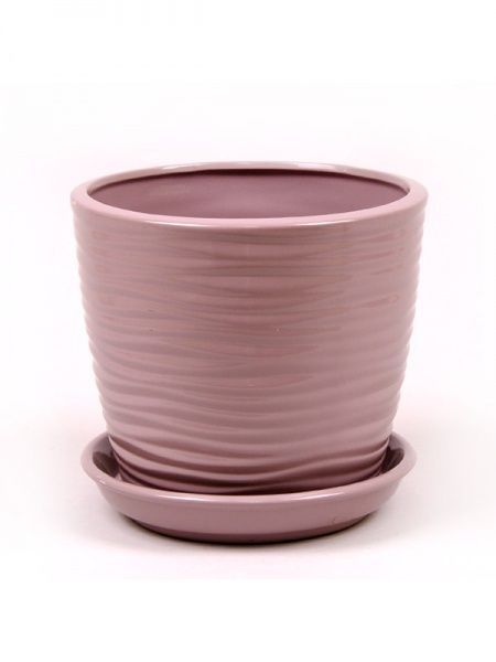Горщик керамічний Оріана-Запоріжкераміка Грація Хвиля №1 глянець круглий 7л аметист 