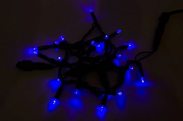 Электрогирлянда линейная Девилон вогнутые лампочки синяя (040506) светодиодная (LED) 20 ламп 2 м