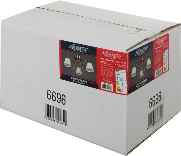 Люстра стельова Accento lighting Adelia 3xE14 антична латунь ALSQ-MD37029/3 