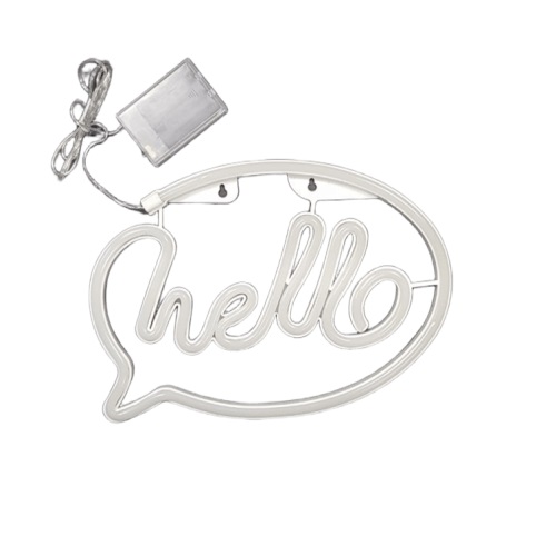 Неоновая вывеска LED-NEON HELLO 295x206 мм розовый