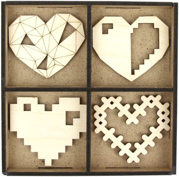 Набор заготовок Сердца 13x13 см 12 шт. Rosa Talent 