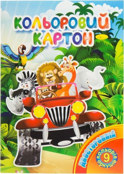 Набор цветного картона А4 9 цветов КДК-А4-9 Апельсин