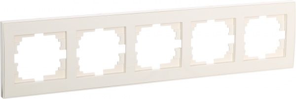 Рамка п'ятимісна Lezard Rain горизонтальна крем 703-0303-150
