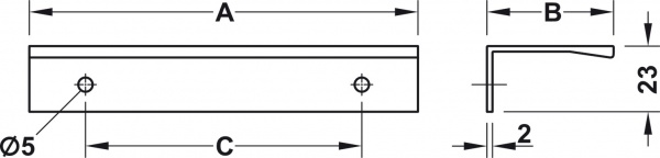 Ручка для меблів накладна Hafele 32 мм 155.02.380 матовий чорний