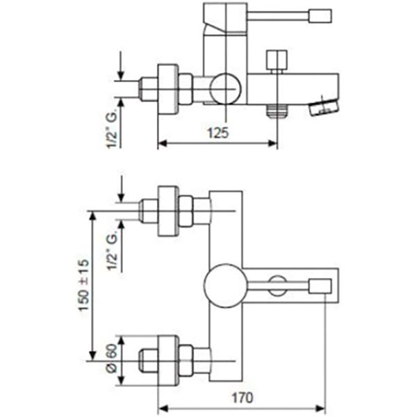 Смеситель для ванны Emmevi Rubinetterie Eden 71001