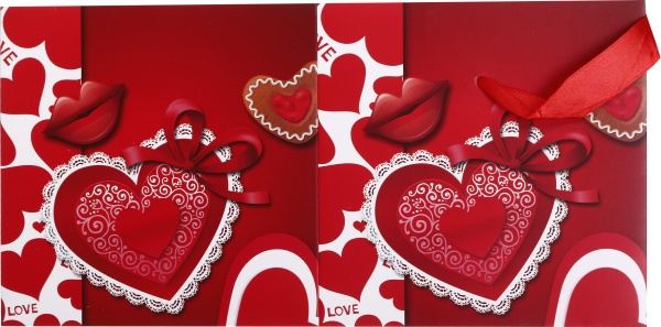 Коробка самосборная сердца EBXS9850 15х15 см