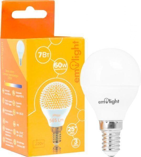 Лампа светодиодная Emilight 7 Вт G45 матовая E14 220 В 2700 К 
