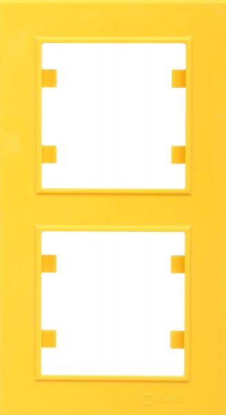 Рамка двухместная Makel Karea вертикальная желтый