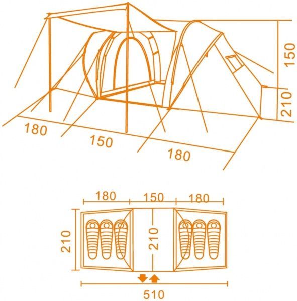 Палатка  Кемпинг Narrow 6 Pe