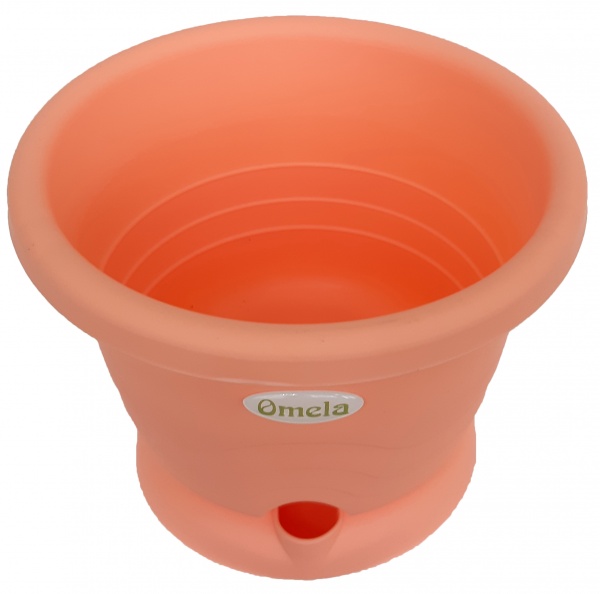Горшок пластиковый Омела Пастель круглый персиковый 