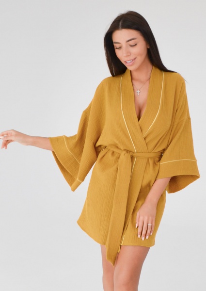Халат женский Roksana Muslin 1164/11011 р. 50-52 желтый