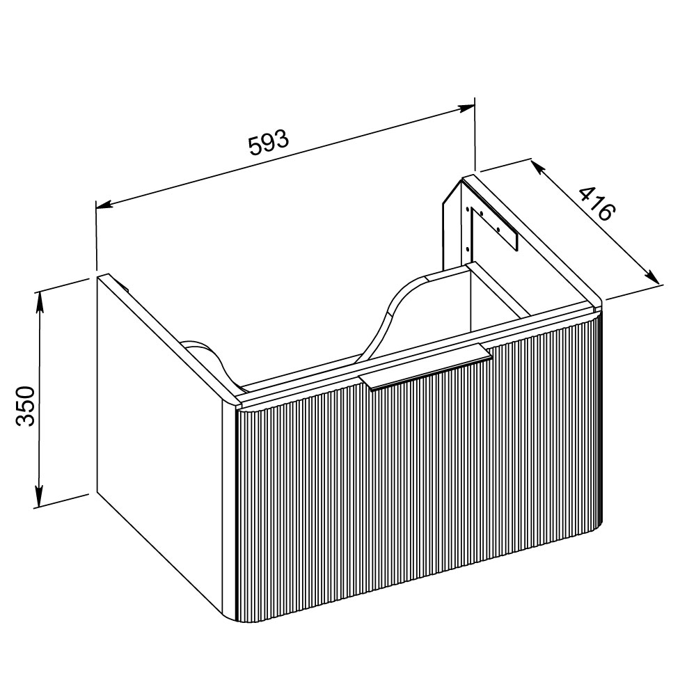 Тумба підвісна Aqua Rodos FROST (WHITE-MATT-PVC) 1 ящик з умивальником Ваr 60 см