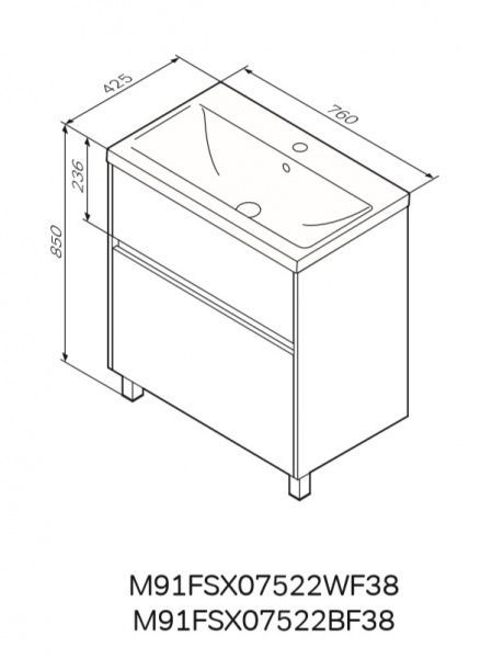 Тумба на ножках AM.PM M91-FSX0752-WC0752BF38 GEM S 75 см