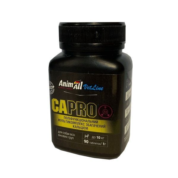 Вітамінно-мінеральний комплекс Animall Vetline Ca PRO для собак малих порід 90 табл./1 г