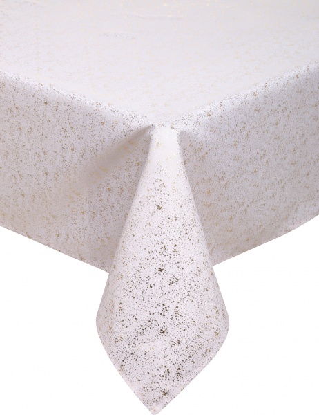 Скатерть Puntos 140x220 см кремовый с золотым Luna 