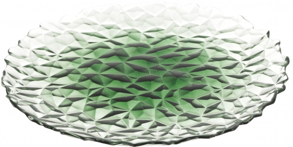 Блюдо Topaz 33 см темно-зелене/прозоре Dekor Cam 