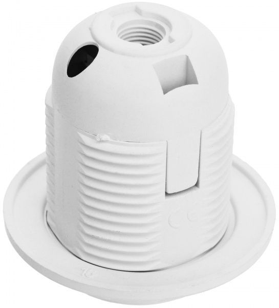 Патрон электрический  E.next с гайкой E27 пластик белый s9100016