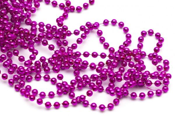 Бусы для елки фиолетовые, 5 мм х 6 м, 250058