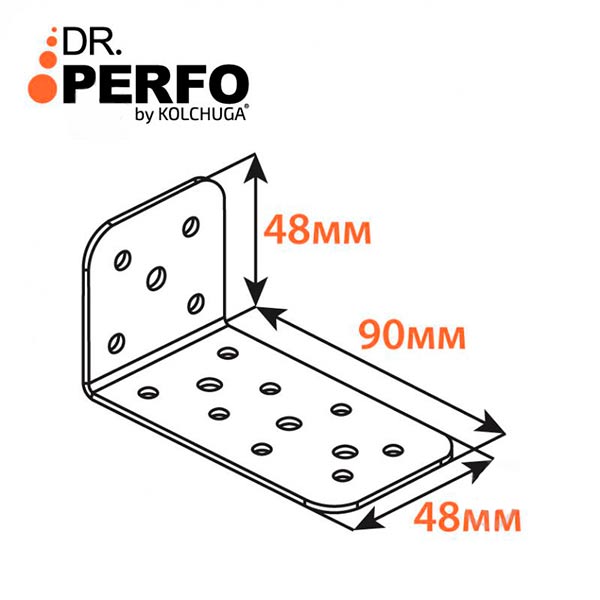 Кутник перфорований Kolchuga асиметричний 90x48x48 мм 3 мм