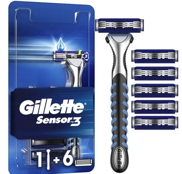Станок для гоління Gillette Sensor3 + 6 змінних картриджів