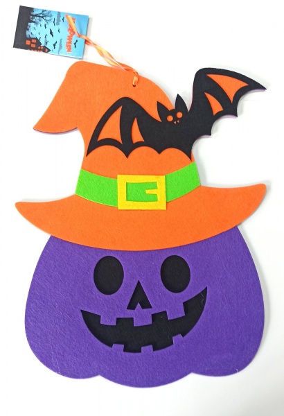 Подвес из фетра 3 мм Тыква с летучей мышей Аплі-Краплі