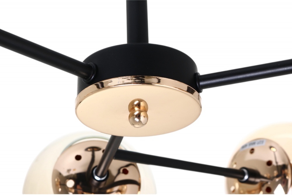 Люстра подвесная Sensio Lion 6x40 Вт E14/E27 черный с золотистым LS-74636/6BG-E2740W