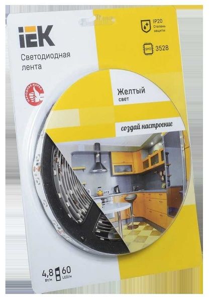 Лента светодиодная IEK LSR-3528Y60 4,8 Вт IP20 12 В желтый 