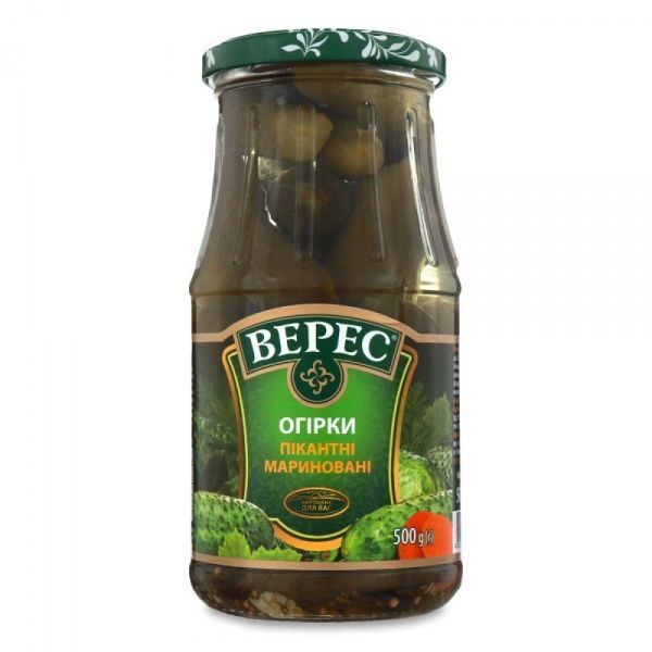 Огурцы Верес пикантные маринованные 500 г