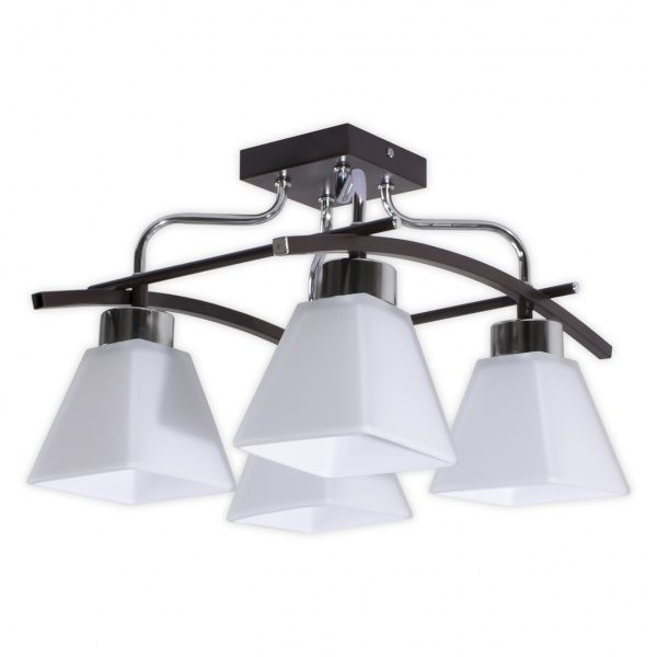 Люстра стельова Hopfen Glocke 4x60 Вт E27 хром/венге 