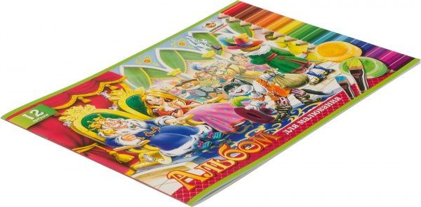 Альбом для рисования А4 12 листов на скобе Mandarin