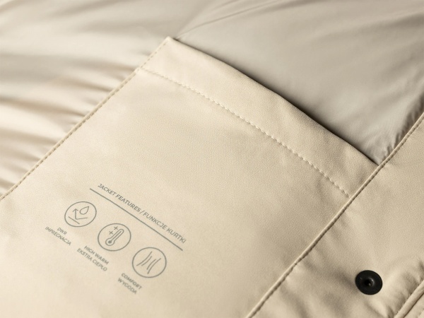 Пуховик 4F D4Z21-KUDP203-83S р.S бежевий