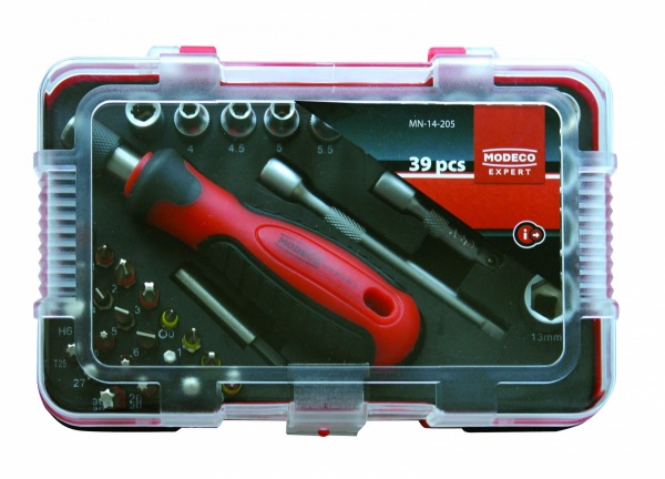 Отвертка со сменными насадками Modeco 39 шт. Expert MN-14-205
