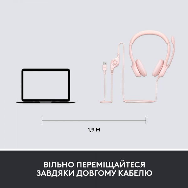 Гарнитура Logitech H390 USB rose (981-001281) 