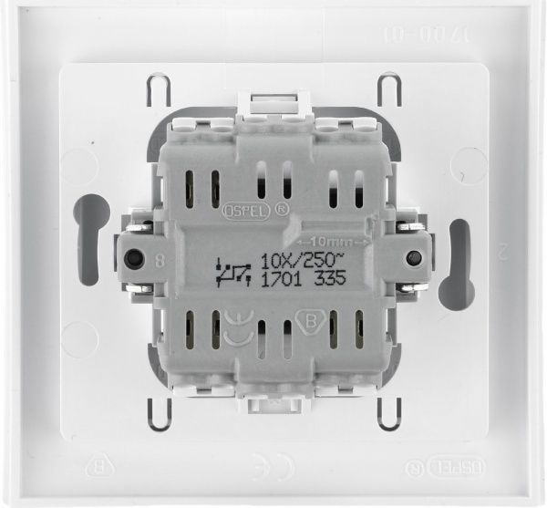 Выключатель двухклавишный Ospel Kier с подсветкой 10 А 250В IP20 белый LP-2WS/00