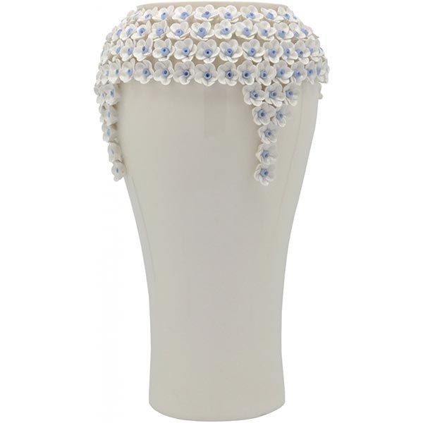 Ваза декоративная Пина белая 38 см