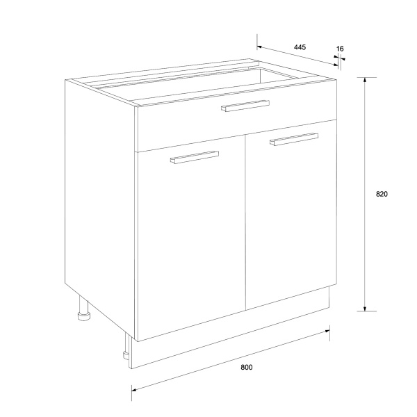 Тумба нижня Аліна Н 80/85 білий/білий Сокме