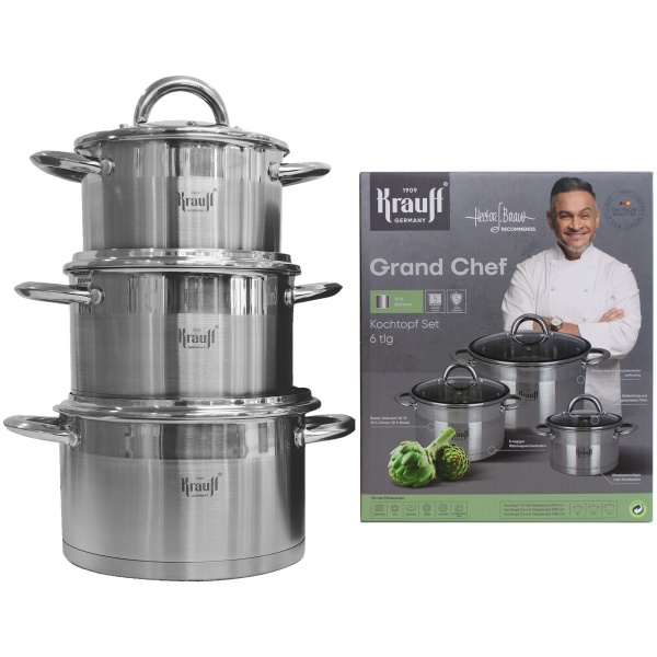 Набор кастрюль Grand Chef 6 предметов 26-238-064 Krauff