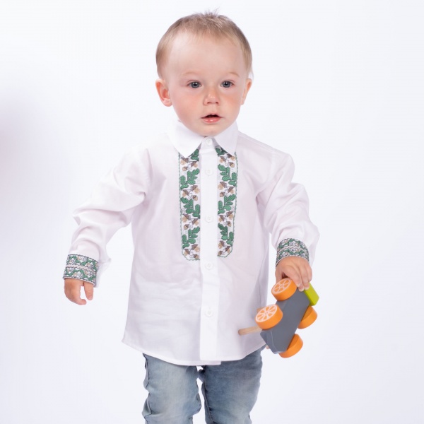 Рубашка-вышиванка Эдельвика р.92 белый 99-21/00 