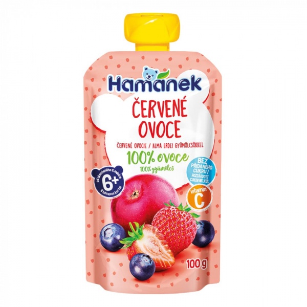 Пюре Hamanek Яблоко черника клубника 100 г 